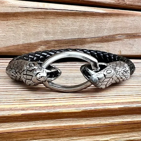 Python Braided Leather Rope Cuff! NEW! - Picture 10 of 16